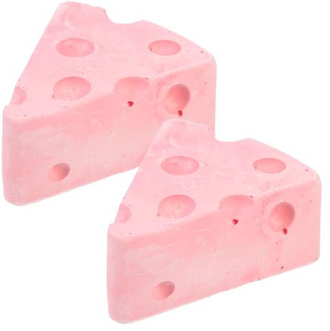 ERINGOGO Backenzahnspielzeug Backenstein aus Verschleißfestem Material mit Kalziumzusatz Käseform Kauspielzeug für Hamster Kaninchen Meerschweinchen Kleintierpflege