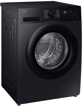 Samsung WW10FG5U34ABEG Waschmaschine, 10 kg, EEK: A, AI Energy Mode, AI Ecobubble, SuperSpeed 39 Min., Mikroplastikprogramm, WiFi, Schwarz