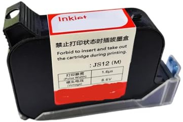 VMZSYYXXJ Cartouche d'encre 1 pièces JS12 JS12M 600DPI 12. Imprimante à Jet d'encre Thermique Portable de 7 mm, solvant écologique à séchage Rapide(1 White)