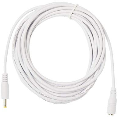 Kingfisher Technology Long 5m Extension Lead 2A Female to Male DC Plug Power Charger Cable White (18AWG) 4 Zoom H4n Handy Recorder