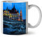 Wellcoda Budapest Schloss Dunkel Stadt Keramiktasse, Alt - 11 oz Tasse - Großer, Easy-Grip-Griff, Zwei-seitiger Druck, Ideal für Kaffee- und Teetrinker