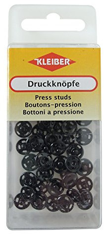 Kleiber Druckknöpfe, Messing, schwarz, 0.8 x 0.8 x 0.3 cm