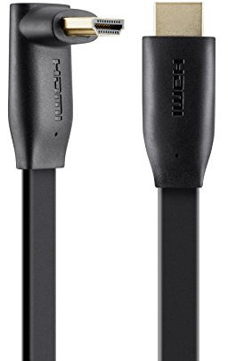 Belkin - Câble HDMI Plat avec Prise en Charge Ethernet, M/M, Connecteurs Coudés Plaqués or - 2M - Noir