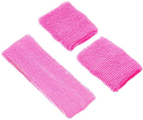 Boland - Schweißbänder, 1 Stirnband und 2 Armbänder, Einheitsgröße, Sport, Accessoire, 80er Jahre, Trainingsanzug, Tennisspieler, Kostüm, Mottoparty, Karneval