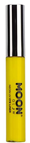 Moon Glow Delineador de ojos Neon UV - ¡brilla intensamente bajo iluminación UV! Amarillo intenso 10 ml (Paquete de 1)