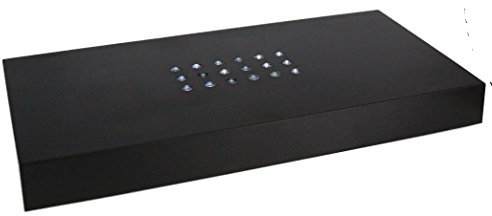VIP-LASER LED LEUCHTSOCKEL | 18 weiße LED | Farbe Schwarz | Rechteckig | Optimal um Ihren 2D und 3D Glaskristall oder Glasfoto in Szene zu setzen! Abmessungen: 200x100x20mm