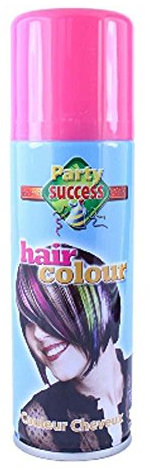 HOT LOOK LDIES WOMENS MENS UNISEX FANCY DRESS NOVELTEY HAIR SPRAY WHITE BLACK YELLOW ORANGE PINK SILVER PURPLE RED GREEN BLUE 125ML (PINK)