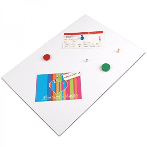 magnets4you - DIN A3 Eisenfolie, selbstklebend | 420x297x0,6mm | magnethaftende Ferrofolie mit Avery Dennison FT 349 Kleber | weiß | Haftgrund für Magnete