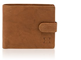Burneside - Real Leather Wallet in Cognac Brown with Gift Box