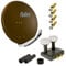 FUBA 2 Teilnehmer Astra Hotbird Digital SAT Anlage DAA 850 B ALU Braun PremiumX Twin Monoblock LNB 4X F-Stecker 2X Tülle