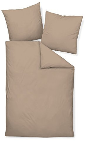 Janine Kissenbezug Mako Satin Kissenhülle Uni Colors 40 x 80 cm Taupe