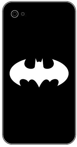 GreenIT 4 Stück 5cm Batman Handy Smartphone Auto Aufkleber Tattoo die Cut Decals Deko Folie (weiß)