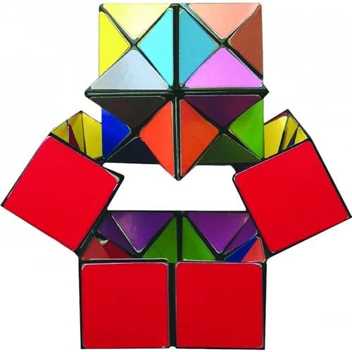 California Creations Star Cube Zauberwürfel (CCSC001): Schwarz oder Silber, Kunststoff, Twisty, Modern, 2er Pack, 2 Sterne, 4-99 Jahre