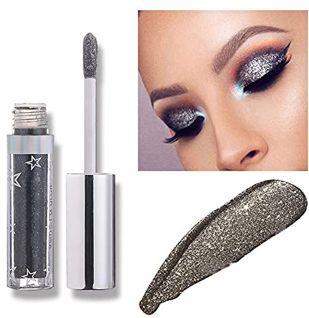 Allbestaye Langlebig Glänzend Glitter Shimmer Flüssiger Lidschatten Stift Wasserfest Metallic Pigmente Make-up