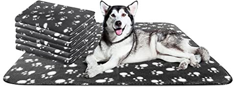Nobleza - 6 x Hundedecke Weiche Fleecedecke Waschbare Deck für Haustier Hunde Katzen Welpen Weiche Warme Matte, Schwarz, 160 * 100cm