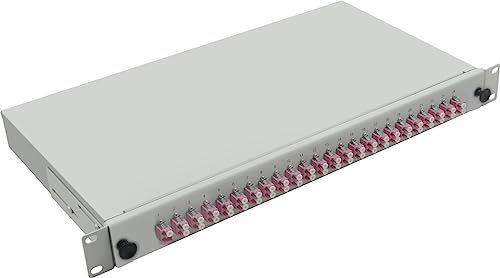 Helos LWL 19 Breakoutbox mit 24x LC Duplex Kupplungen OM4, grau