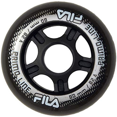 FILA SKATES Wheels Rollenset für Rollschuhe Unisex Kinder, Unisex Kinder, 60760297, Schwarz, 80mm/82A
