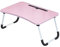 N/Q LEMROE Portable Foldable Bed Desk Laptop Table with Phone Slot Notebook Stand Reading Holder for Eating Breakfast Watching Movie On Bed (Pink)