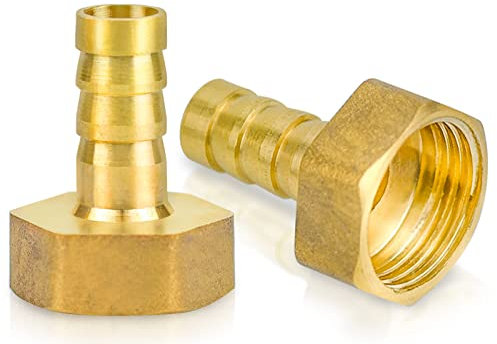 LUCKYKODOR 2 pcs Sourcing Map Laiton Barb Tuyau Raccord Connecteur Adaptateur,Filetage Interne 1/2 G x 10mm