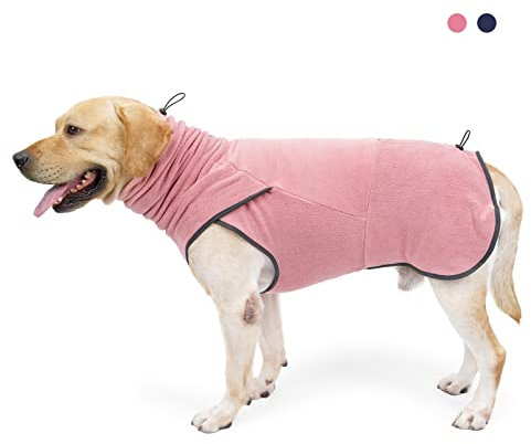 LIANZIMAU Hundepullover Grosse Hunde Fleece Hundemantel Fleecejacke Wintermantel Hunde Pullover für kleine mittelgroße große Hund Warm Hundejacke Wolters Hundemantel