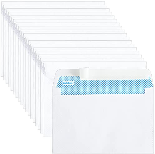 50 Stück C6-Sicherheitsumschläge, selbstklebend, 162 x 114 mm, 90 g/m², ohne Fenster, Weiß