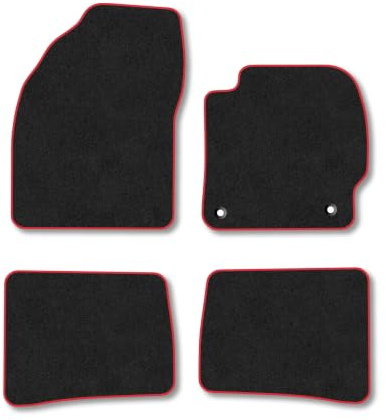 Toyota Prius (2009-2016) Carpet Car Mats | Red Edge Trim Tailored Fit Floor Mats Full Coverage Protection Accessories Easy Clean Anti Slip Made in the UK