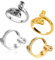WLLHYF 4 STÜCKE Einstellbare Strickschlaufe Häkelring Silber Spatz Fisch Phönix Metall Geflochtene Ringe Offener Ring Fingerhalter Zubehör für Handwerk Handweben Hakenleinen Zubehör