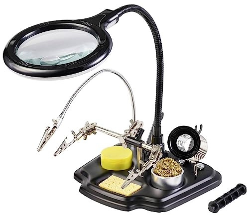 Toolcraft TO-7580322 LED-Lupenleuchte mit 3. Hand Vergrößerungsfaktor=1.75 x, 4 x 100mm 2021 Energieeffizienzklasse G (A - G)
