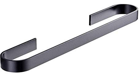 Handtuchhalter Badezimmerregal Einpoliger Raum Aluminium Badezimmer U-Form Verbreitert Verdickt Amerikanisches Schwarz, Handtuchhalter Ohne Löcher/45Cm Decoration