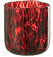 WINDLICHT GEFLECKT Glas ROT/SCHWARZ MEDIUM