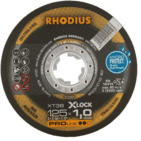 RHODIUS XT38 X-Lock 211207 Trennscheibe 25 St. Edelstahl, Stahl