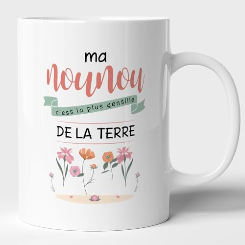 Lalasol Mug Cadeau Pour Nounou – Tasse Ma Nounou C'est La Plus Gentille Merci Nounou – Idée Cadeau Nounou Noël Entrée Scolaire Ecole