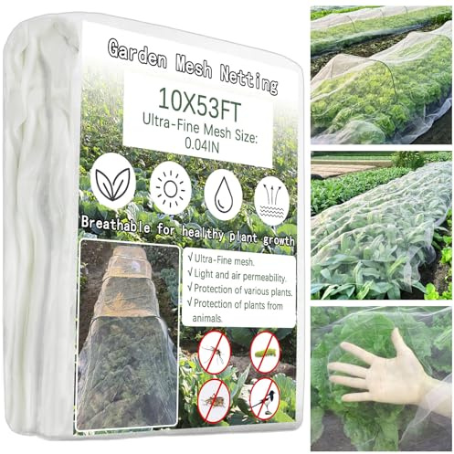 HzNzYHD Garden Netting for Veg Patch Fine Mesh - 3x16M, Anti Bird Butterfly Netting, Garden Insect Netting for Vegetable Plants Fruits Flowers Crops Protection