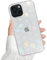 QUESPLE Kompatibel mit iPhone 15 Hülle Transparent Glitzer Herz Muster für Frauen Mädchen Mode Weiche Langlebige Schlanke TPU Handyhülle, Hart PC Rückseite Kratzfest