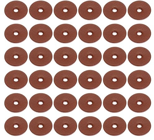 PATIKIL 12mm Leather Washers, 100pcs Leather Handle Washers Leather Spacer Cushion Washers 1.5 mm Thick Round for Knife Handle Hammer Hatchet Badge Bicycle Seat Crafts, Reddish Brown