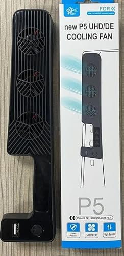 ZYDADA P5 Cubo de ventilador de refrigeración PS5 ultrafino y redondo blanco LED doble color Klippass USB 3.0 velocidad rueda compatible con PlayStation 5
