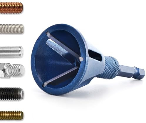 ROGAPER Deburring External Chamfer Tool, YG8 Carbide Blade, Deburring Drill Bit, Remove Burr Tools with Quick Release Shank, Repair Tools for Damaged Bolts Fits for 3/16-1(5mm-25mm)