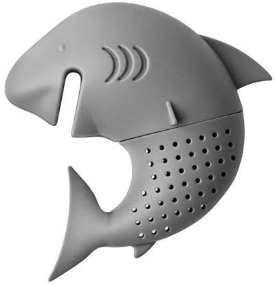 Teesieb aus Silikon mit Hai-Motiv für losen Tee, lebensmittelechter Diffusor für lose Blätter, Silikon-Tee-Ei mit Hai-Tee-Sieb, lustiger Teefilter in Tierform für Zuhause, Teetassen, Teekannen, Tassen