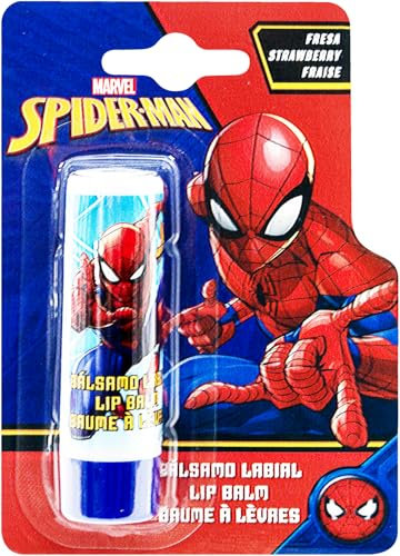 Marvel Spiderman Superhero Strawberry Flavour Lip Balm – Moisturizing & Hydrating Formula | Natural & Dermatologically Tested | Perfect for Kids & Adults, 4g