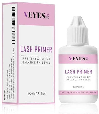 VEYES INC Lash Primer for Eyelash Extensions 15ml Easy to Removes Proteins and Oils Increase Adhesive Bonding Power