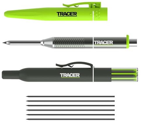 Tracer Pro Series Aluminium Tiefloch-Bleistift mit 6 Ersatzminen und dazugehörigen Standort-Holstern All-in-One-Bau-Markierungs-Set