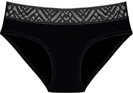 pxjsdwe Perioden Unterwäsche Damen Starke Blutung Hipster Panties Inkontinenz Slip Schwarz Atmungsaktiv Postpartum Slips Menstruation Slip Bequeme Weich Stretch Unterhosen Periodenunterschwäsche