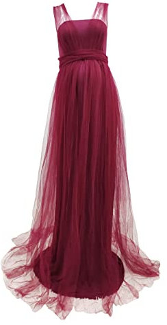 Luckywaqng Robe de maternité sans manches pour femme enceinte - Robe de princesse en tulle solide - Longueur genou - Noir, RD1, S