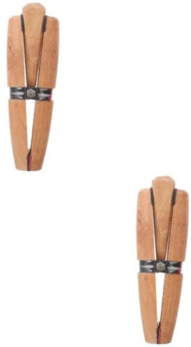 HOODANCOS 2pcs Wooden Ring Holder The Ring Jewelry Wooden Ring Clamps Ring Wood Clip Stone Setting Clamp Hand Tool for Polishing Rings Jewelers Tools Wire Clamp Vice Clamps Stainless Steel