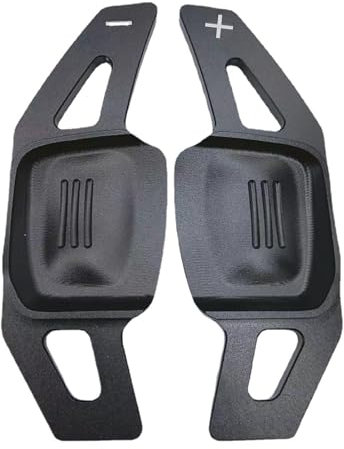 Wjelet Aluminium Schaltwippen Verlängerung für VW 2018–2023, LenkradSchaltwippen, Schwarz, Zubehör für Golf 8 MK8 Tiguan CC Tiguan L Touran L Teramont Phaeton CTrek