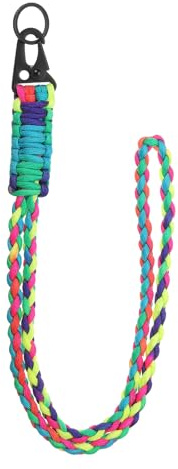 YELARXI Paracord Lanyard, 550 Keychain Lanyard Heavy Duty Necklace Keychains Braided Wrist Strap for Men Women Outdoor Activity Survival Keys Whistle Rope ID Badges (Colorful