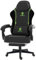 Dowinx Gaming Stuhl, Ergonomischer Gamer Stuhl aus PU-Leder mit Lendenwirbelstütze, PC-Stuhl mit verbreiterter Rückenlehne, Belastbar bis 150 kg, Grün