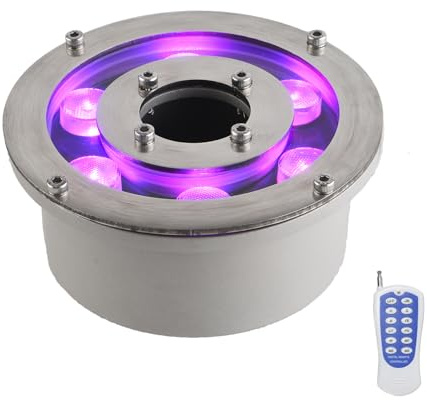 RSN LED Fountain Light LED Underwater Pond Lights 12V AC 18W RGB Color Changing with Remote Controller IP68 Waterproof Submersible Light for Garden Fountain Pond
