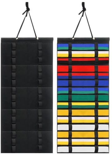 Klmnop 15 Gürtel Karate Gürtel Display Rack Filz Kampfsport Gürtel Display Halter Taekwondo Gürtel Display Halter für Kampfkunst Lerner