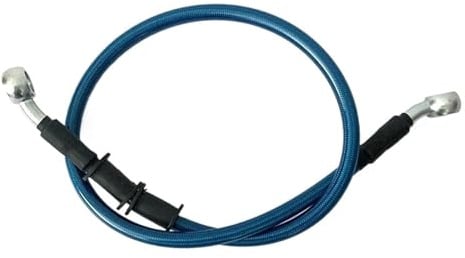 Länge 40cm-150cm Hydraulischer Bremsschlauch Universal-Bremsschlauchleitung Stahlbremskabel Banjokopf beidseitig 28°(Blue 120cm)